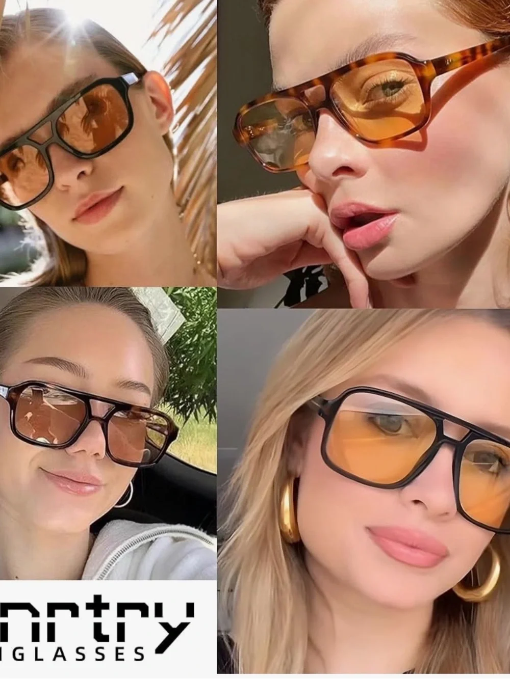 Black Frame Sunglasses with Yellow Lenses